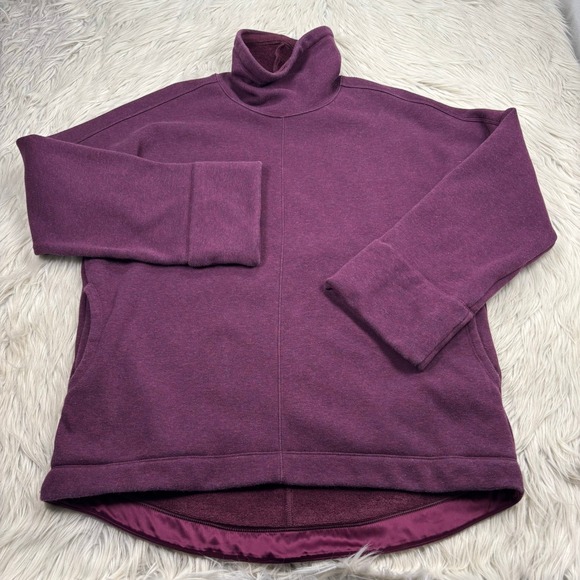 Athleta Tops - Athleta Women's XS Burgundy Cozy Karma Funnel Neck Sweatshirt Cabincore Winter